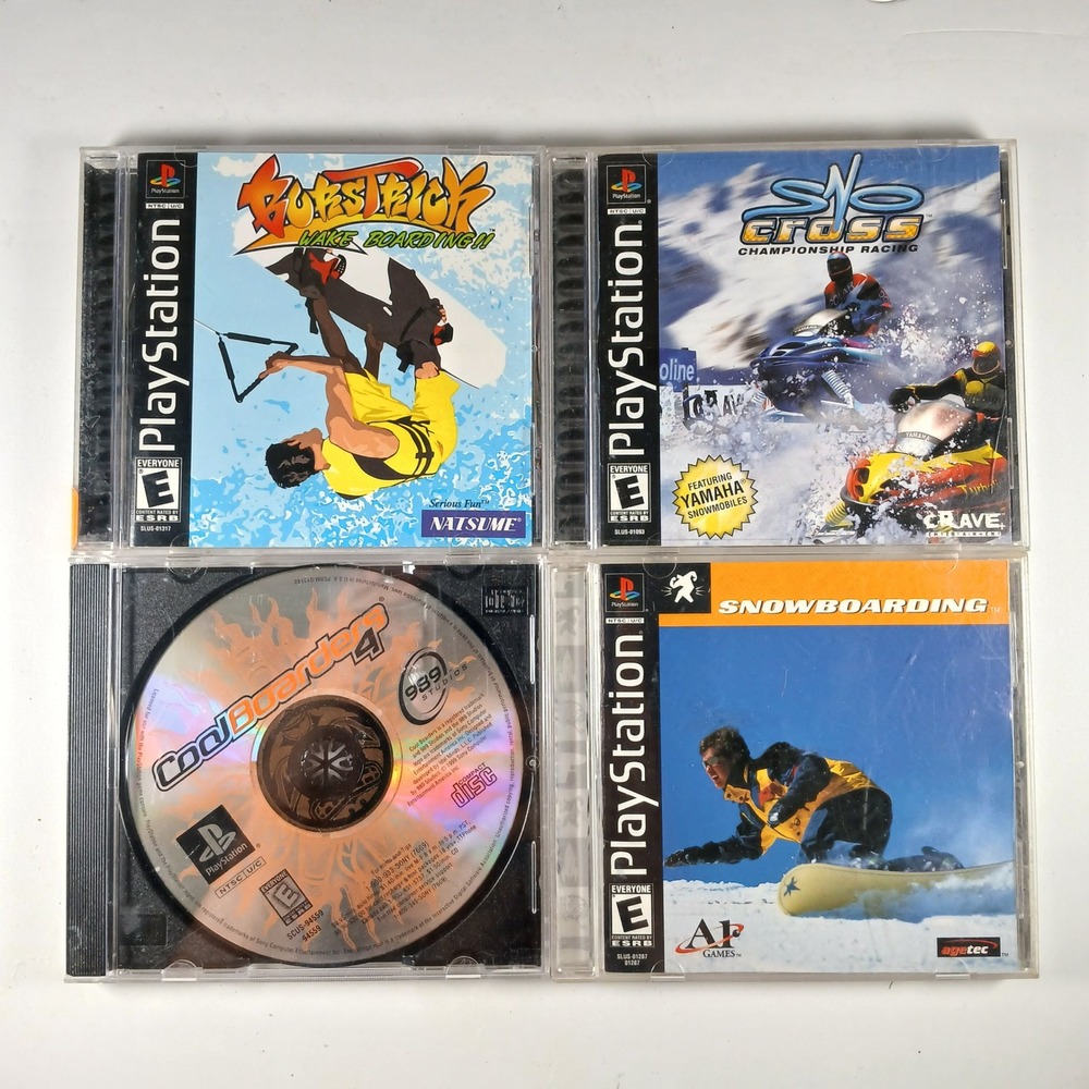 Sony PlayStation Video Game Lot 4 Games Cool Boarders Sno-Cross Burst Trick PS1